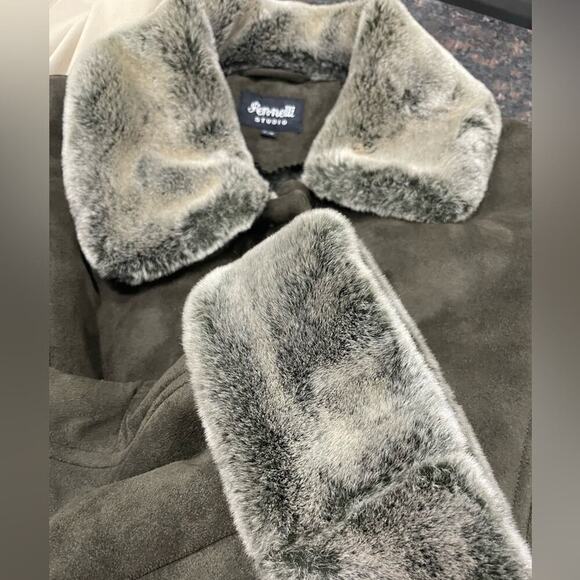 FEN-NELLI TRENCH COAT WINTER SZ 7/8 VINTAGE OLIVE GREEN PREPPY CHIC VERSATILE - Picture 10 of 16